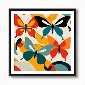 Butterflies Abstract Painting 5 Art Print