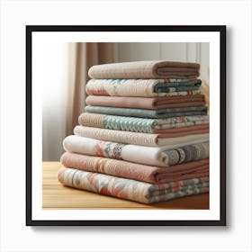 Stacked Blankets Art Print