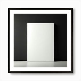 Mock Up Blank Canvas White Pristine Pure Wall Mounted Empty Unmarked Minimalist Space P (10) Art Print