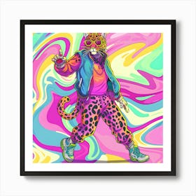 Psychedelic Leopard Art Print