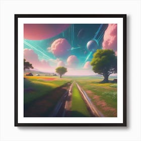 Space Landscape 3 Art Print