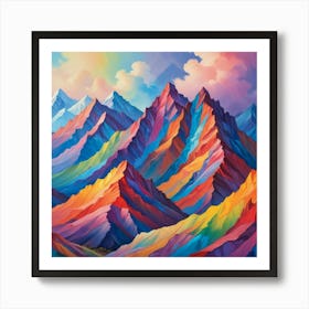 Rainbow Color Mountains Art Print 1 Art Print