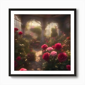 Old Rose Garden Art Print