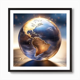 Imagine Earth Into Metallic Spherical Art Print