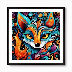 Abstract Fox 1 Art Print