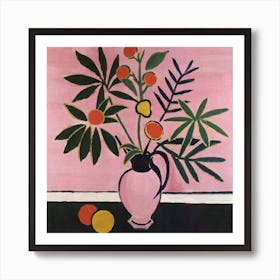 Vase Of Oranges Art Print