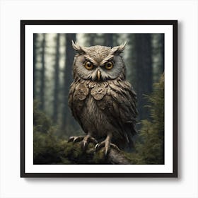 Owl In The Forest 121 Art Print