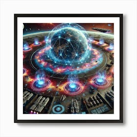 A Sci Fi Scene Aegis Harmony Network Protecting Art Print