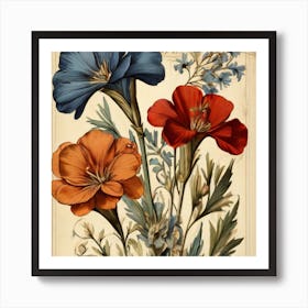 Vintage Flowers Art Print