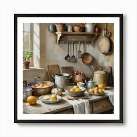 Vintage farmhouse kitchen #2 Art Print