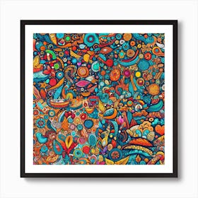 Colorful Doodles Art Print