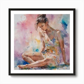 Watercolor Of A Woman 1 Art Print