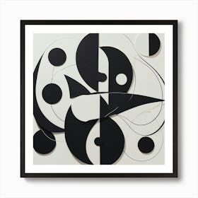 Black and White Abstract Art 204 Art Print