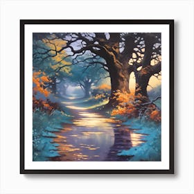 Stream In The Woods Art Print