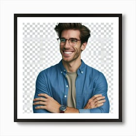 Young Man Wearing Glasses Art Print