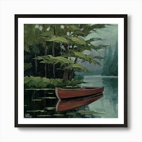 Canoe On The Lake Art Print