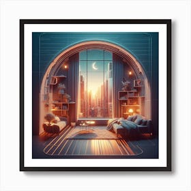 Futuristic Living Room Art Print