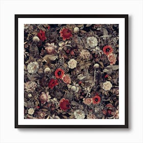 Skeleton Garden Square Art Print