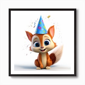 Birthday Fox 1 Art Print