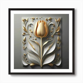 Gold Tulip Art Print