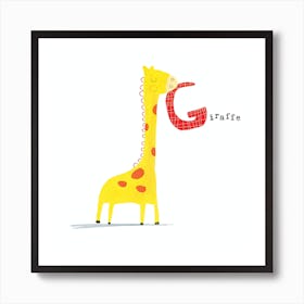 G is for Giraffe Art Print