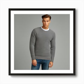 Man In Grey Sweater Art Print