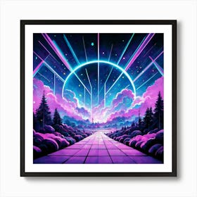 Psychedelic Landscape Art Print