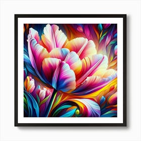 Colorful Tulip Art Print