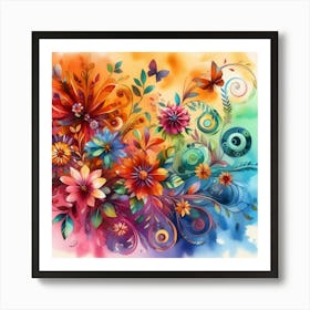 Colorful Flowers 9 Art Print