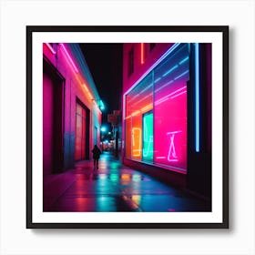 Neon Lights In The City 1 Art Print
