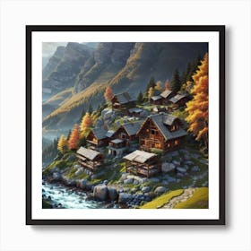 Village In The Mountains 1 Art Print