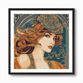 Deco Woman Art Print