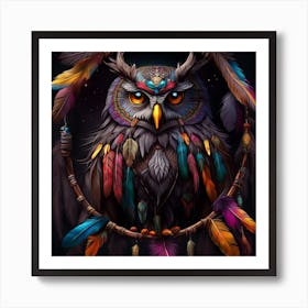 Owl Dreamcatcher Art Print