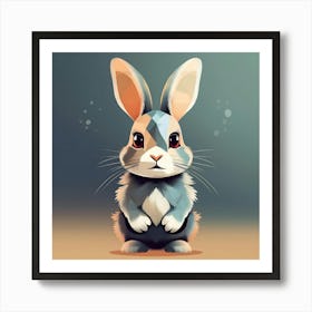 Gray rabbit Art Print