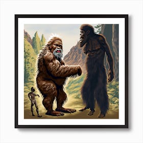 Sasquatch Discover's Human Art Print