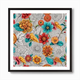 Floral Pattern 1 Art Print