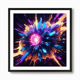 Plasma Explosion Glitch Art 4 Poster