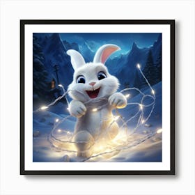 Christmas Bunny Art Print