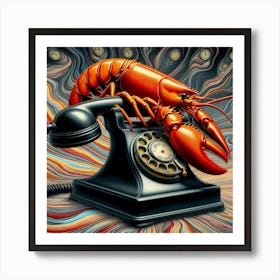Lobster On A Telephone Art Print