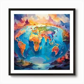 World Map 45 Art Print