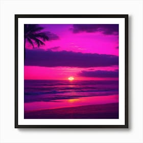 Sunset At The Beach 7 Art Print