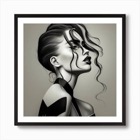 Black And White Art Minimalist 5 Art Print