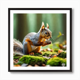 Squirrel In The Forest 285 Art Print