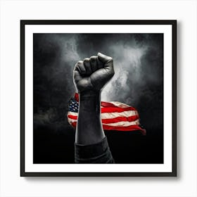 A Clenched Fist Raised In A Striking Gesture Of Protest Embodying Both The Power And Aggression Of Art Print