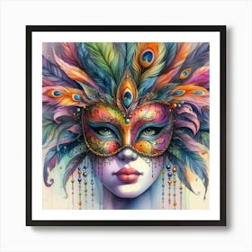 Peacock Mask Art Print