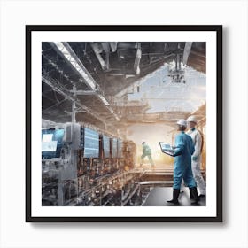 Factory Workers At Work Art Print