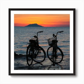 Cambodian Bikes Square Art Print