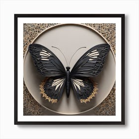 Black Butterfly Art Print