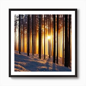 Sunrise In The Forest 22 Art Print