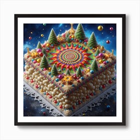 Christmas Cake Art Print